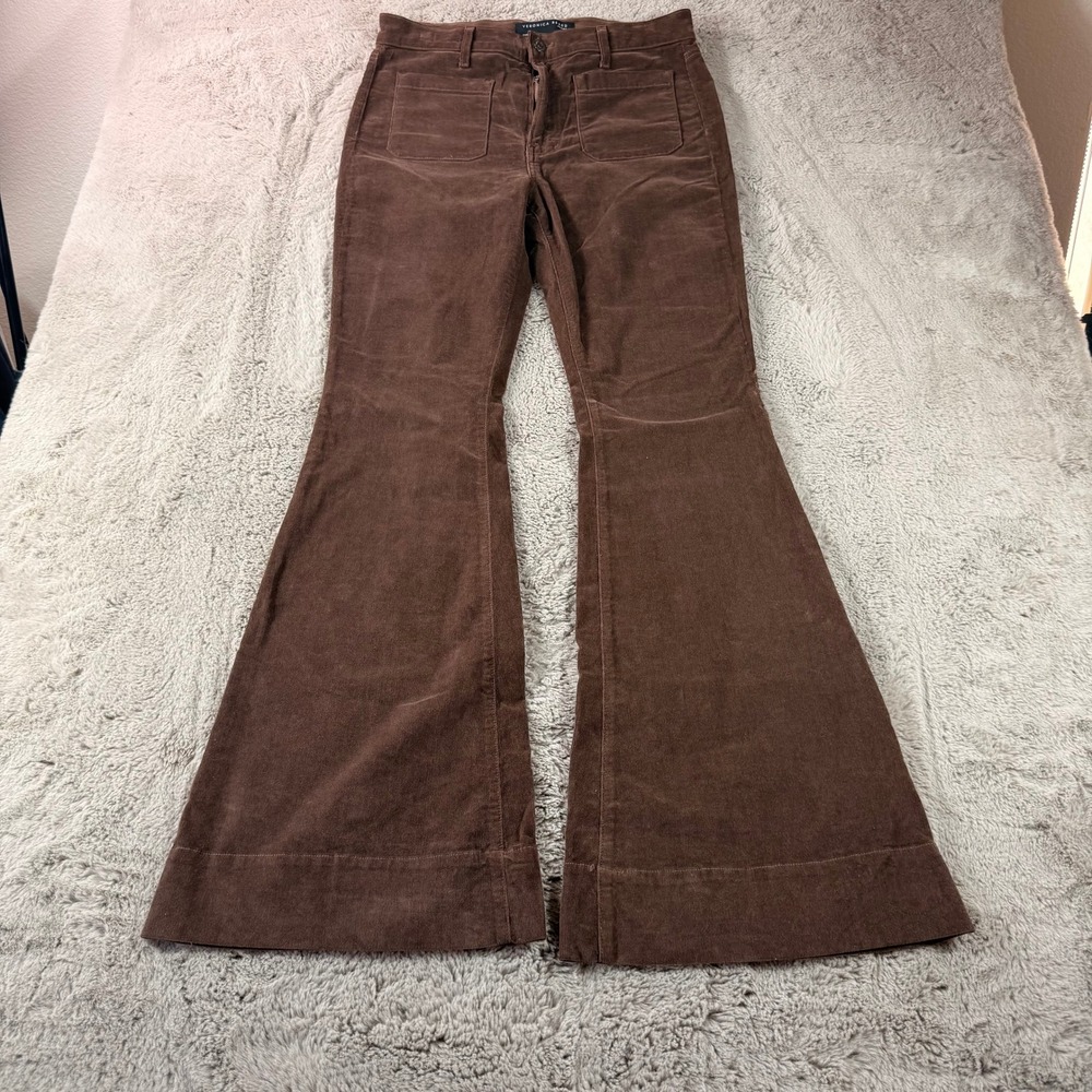 Veronica Beard Jeans Corduroy Sheridan High Rise Flare Bell Bottom Boho Retro 31 - Picture 3 of 16